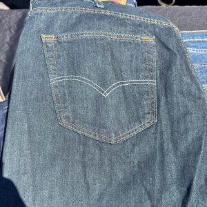 Levi's Men's Straight Leg Jeans in Dark Blue Denim